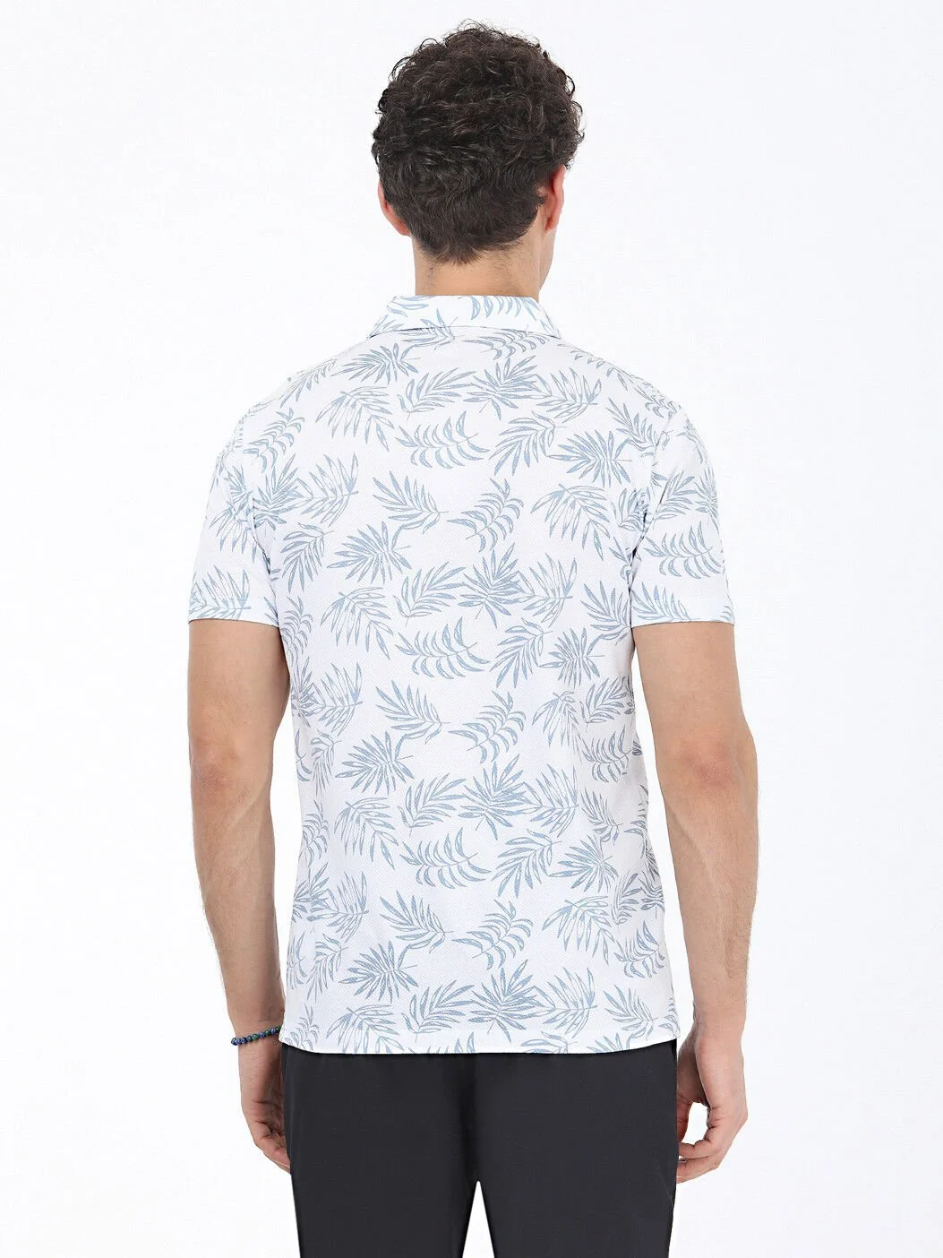 Havacı Mavi Baskılı Regular Fit Casual %100 Pamuk Gömlek - 4