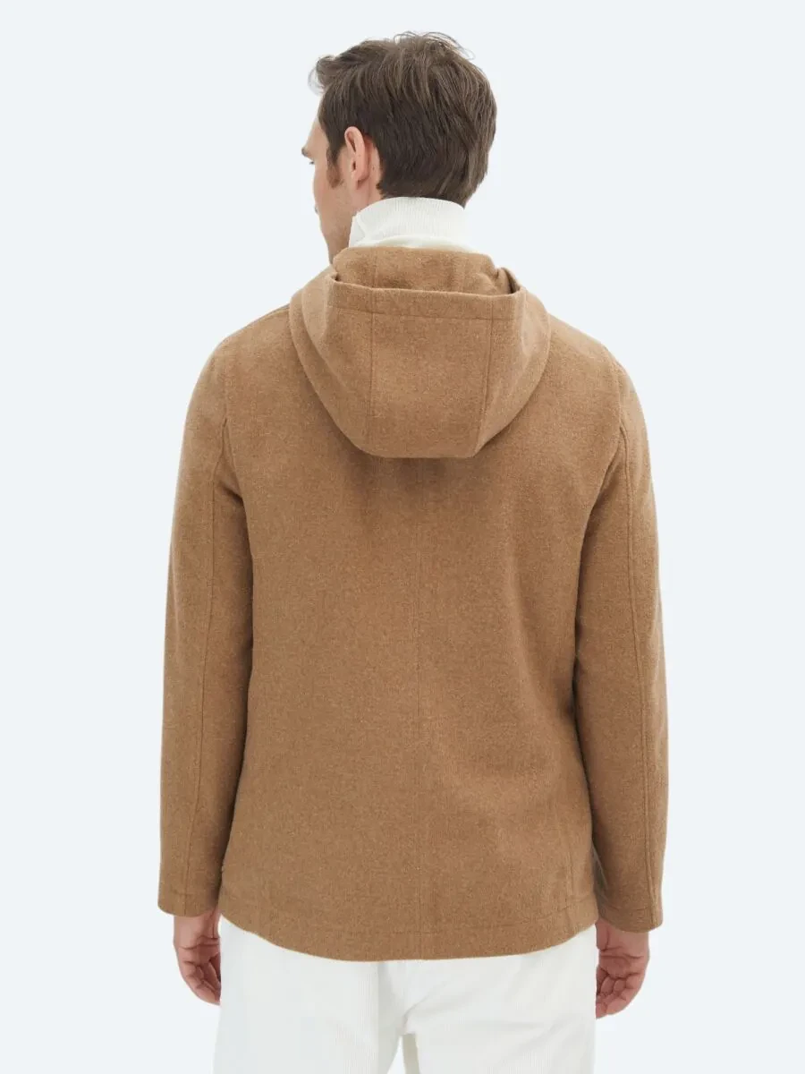 Hazelnut Plain Modern Fit Wool Blended Jacket - 6