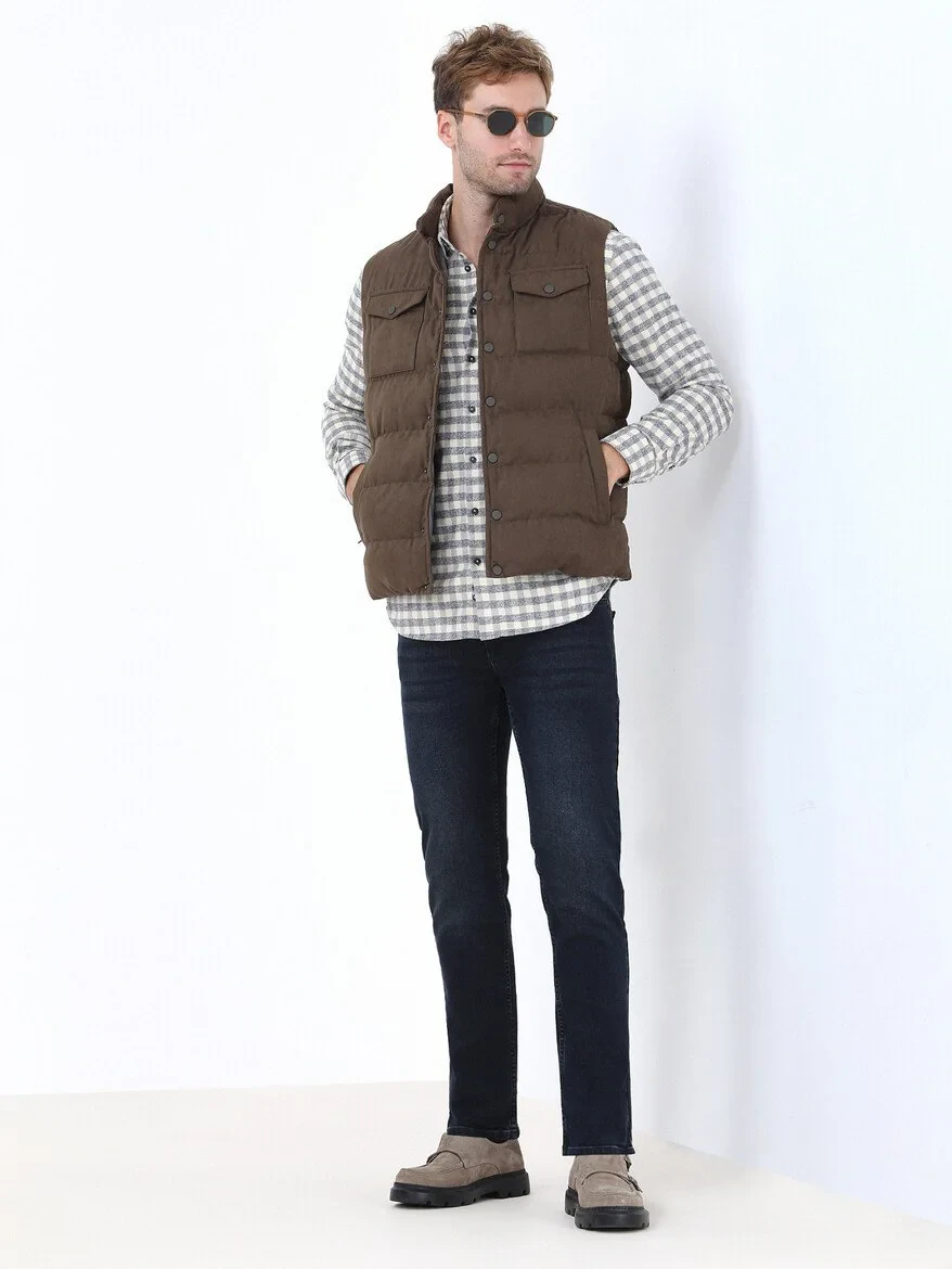 Hazelnut Weaving Puffer Vest - 2