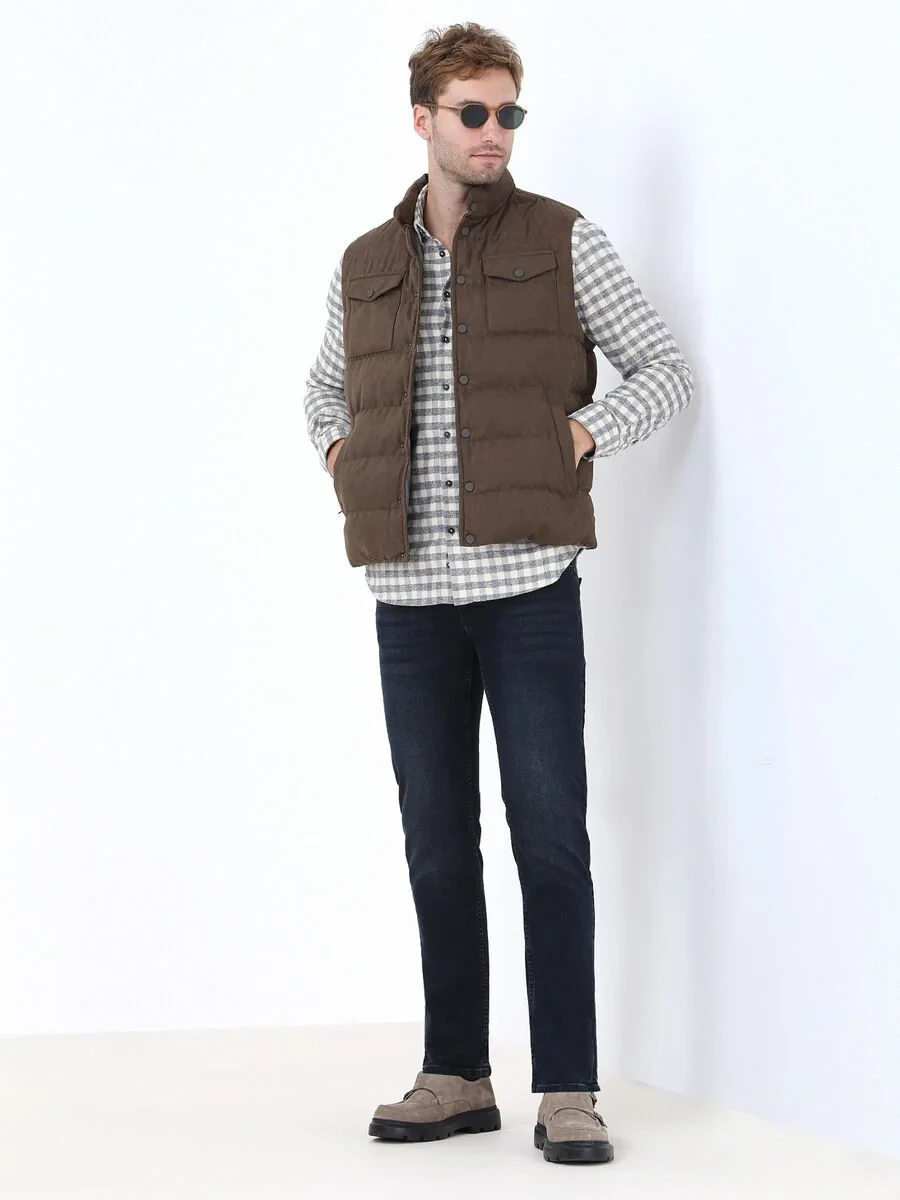 Hazelnut Weaving Puffer Vest - 2