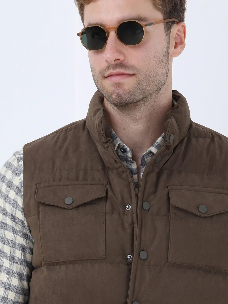 Hazelnut Weaving Puffer Vest - 4