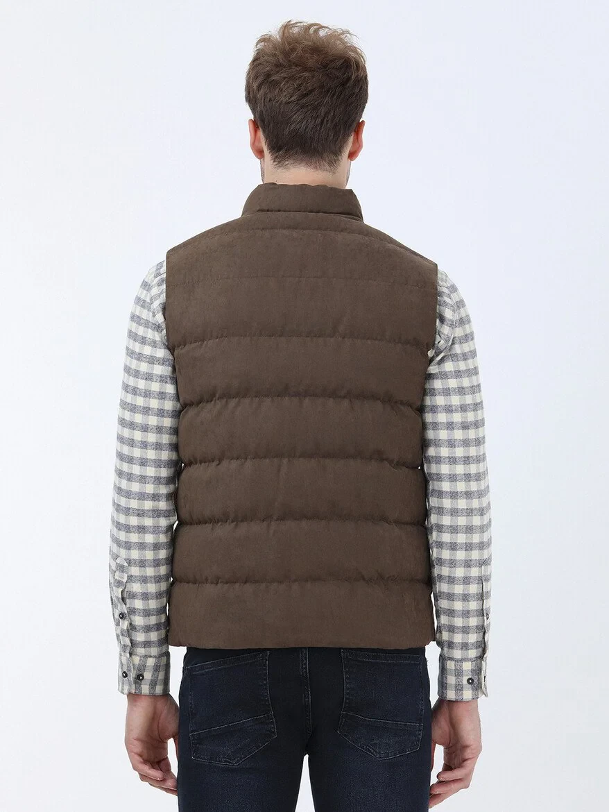 Hazelnut Weaving Puffer Vest - 5