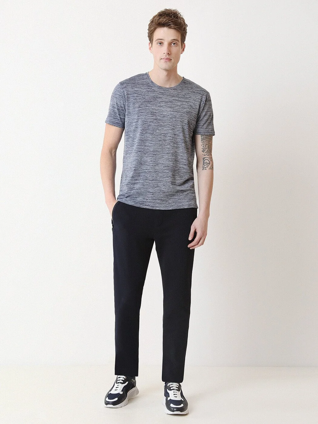 İndigo Bisiklet Yaka T-Shirt - 2
