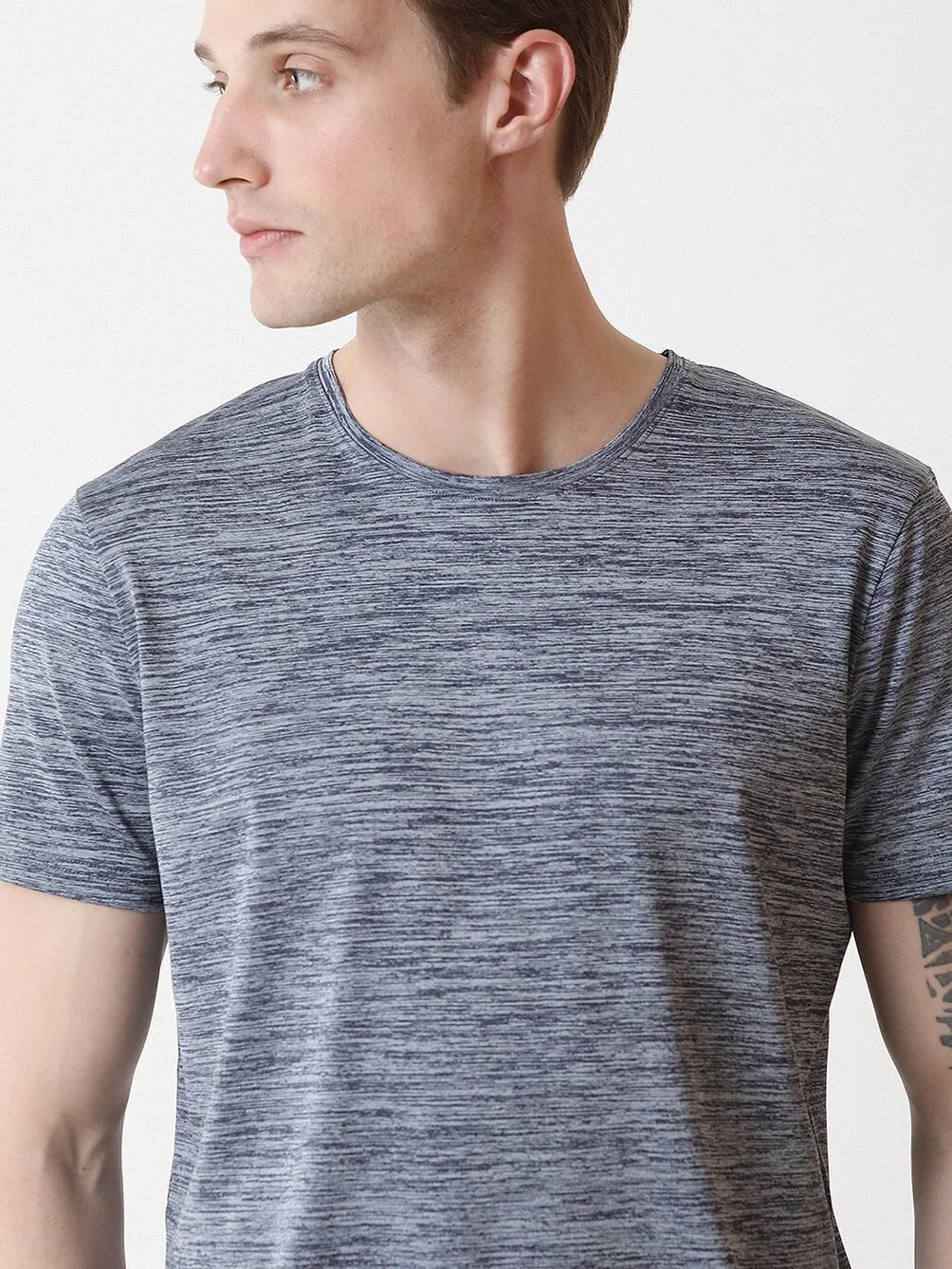 İndigo Bisiklet Yaka T-Shirt - 3