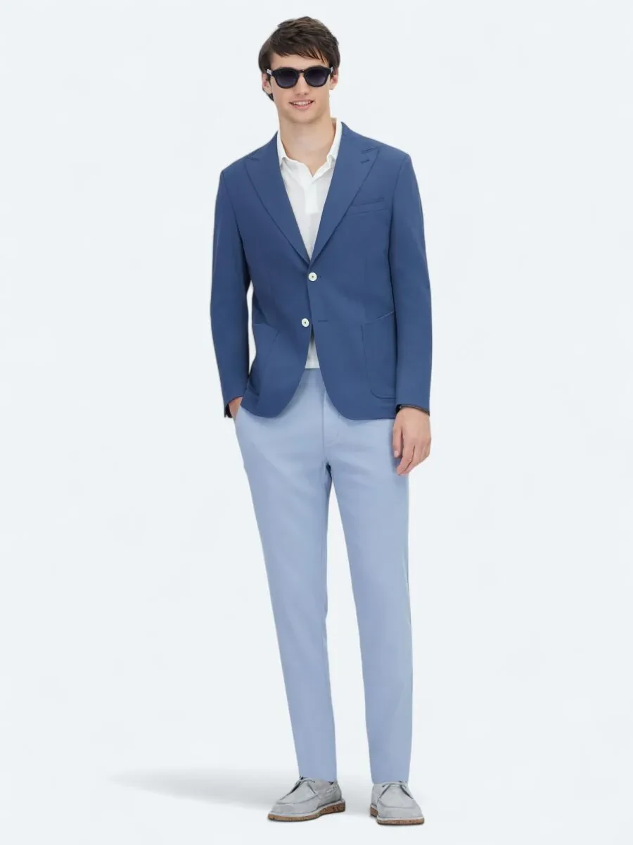 İndigo Desenli Modern Fit Ceket - 2
