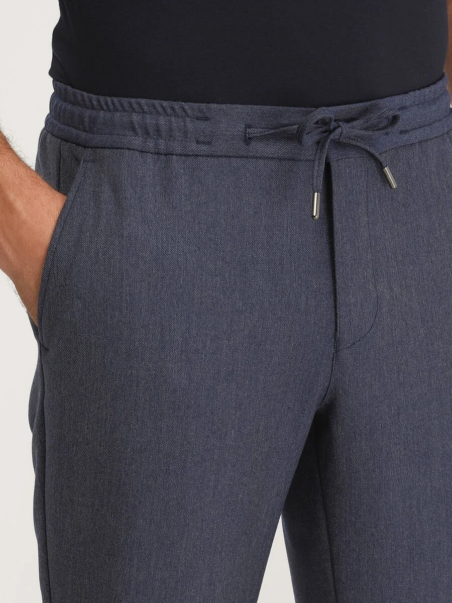 İndigo Dokuma Jogging Fit Casual Pantolon - 1