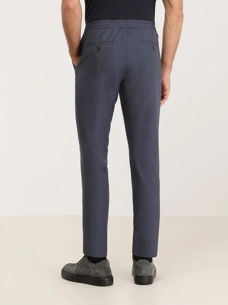 İndigo Dokuma Jogging Fit Casual Pantolon - 4