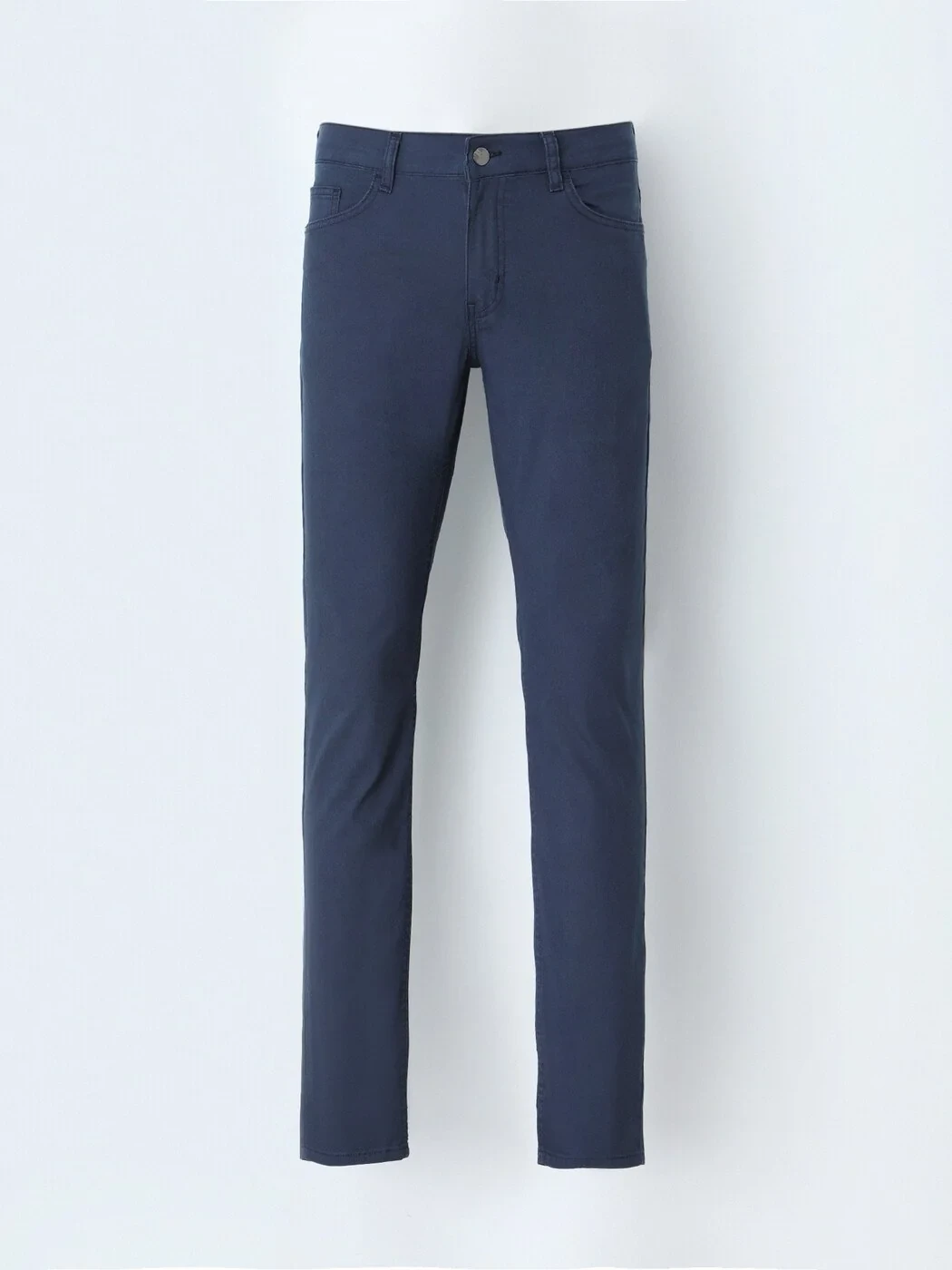 İndigo Dokuma Slim Fit Casual Pamuk Karışımlı Pantolon - 1