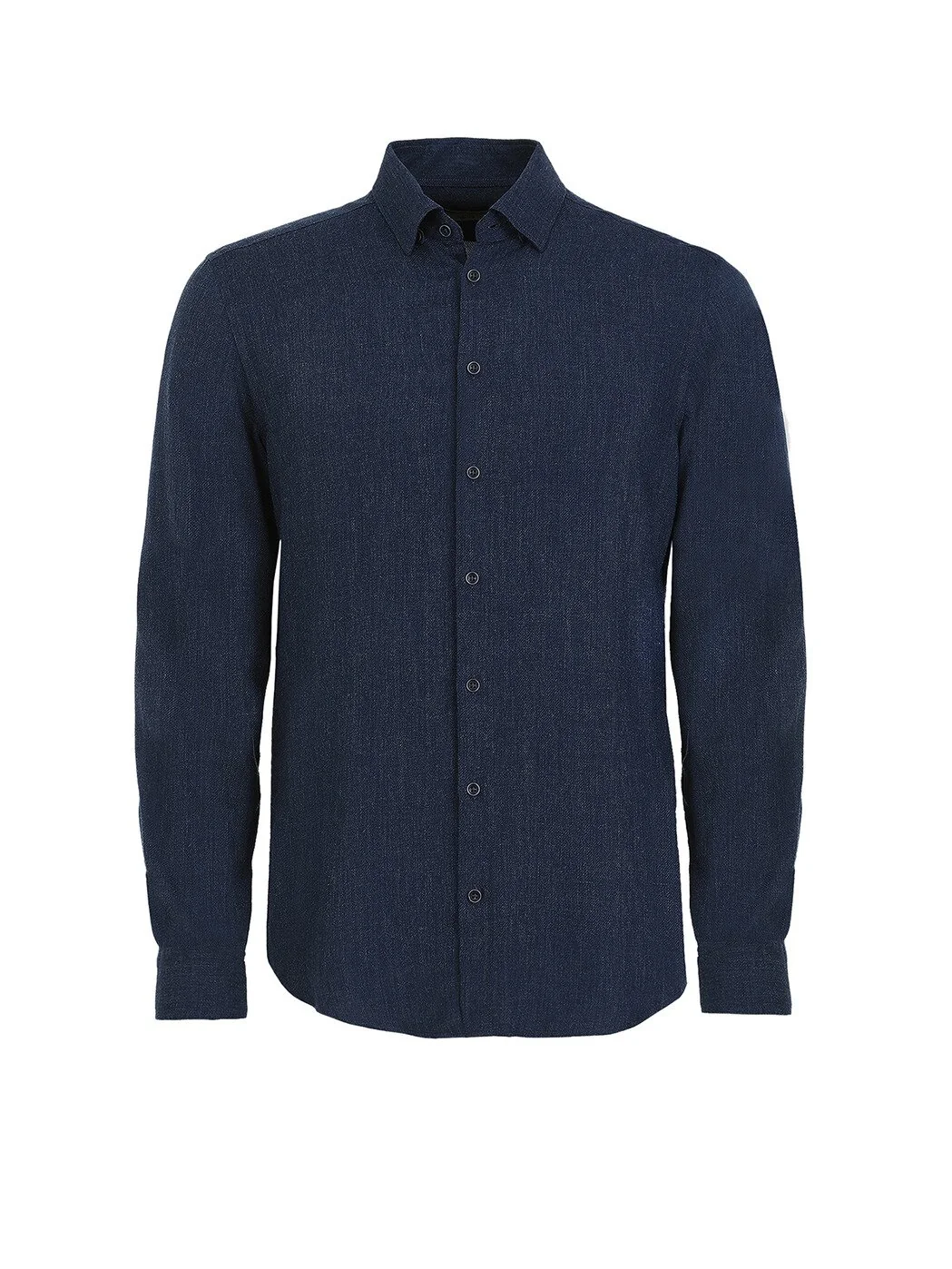 İndigo Düz Regular Fit Dokuma Casual Gömlek - 6