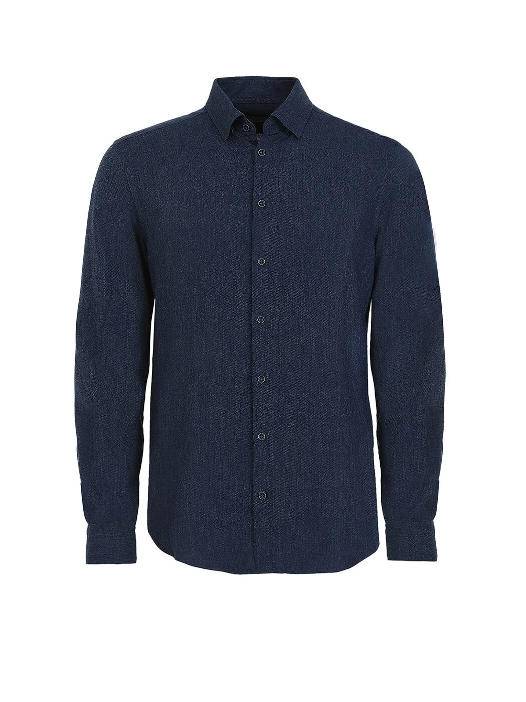 İndigo Düz Regular Fit Dokuma Casual Gömlek - 6