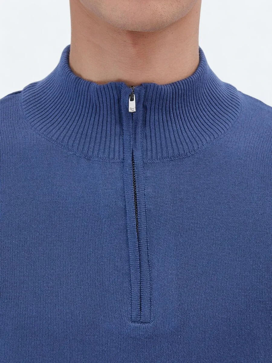 Indigo Knitwear Sweatshirt - 4