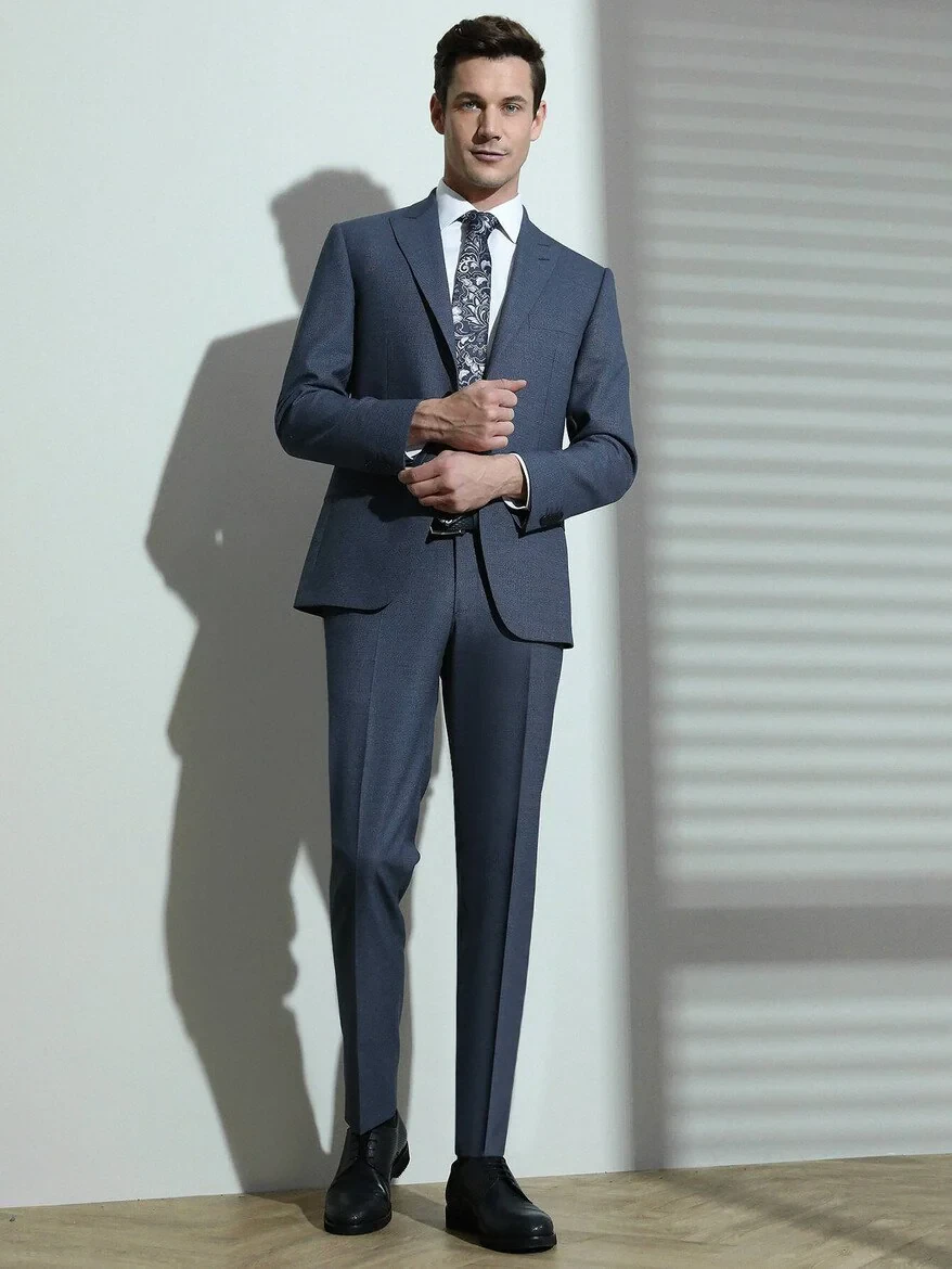 İndigo Mikro Modern Fit Takım Elbise - 4