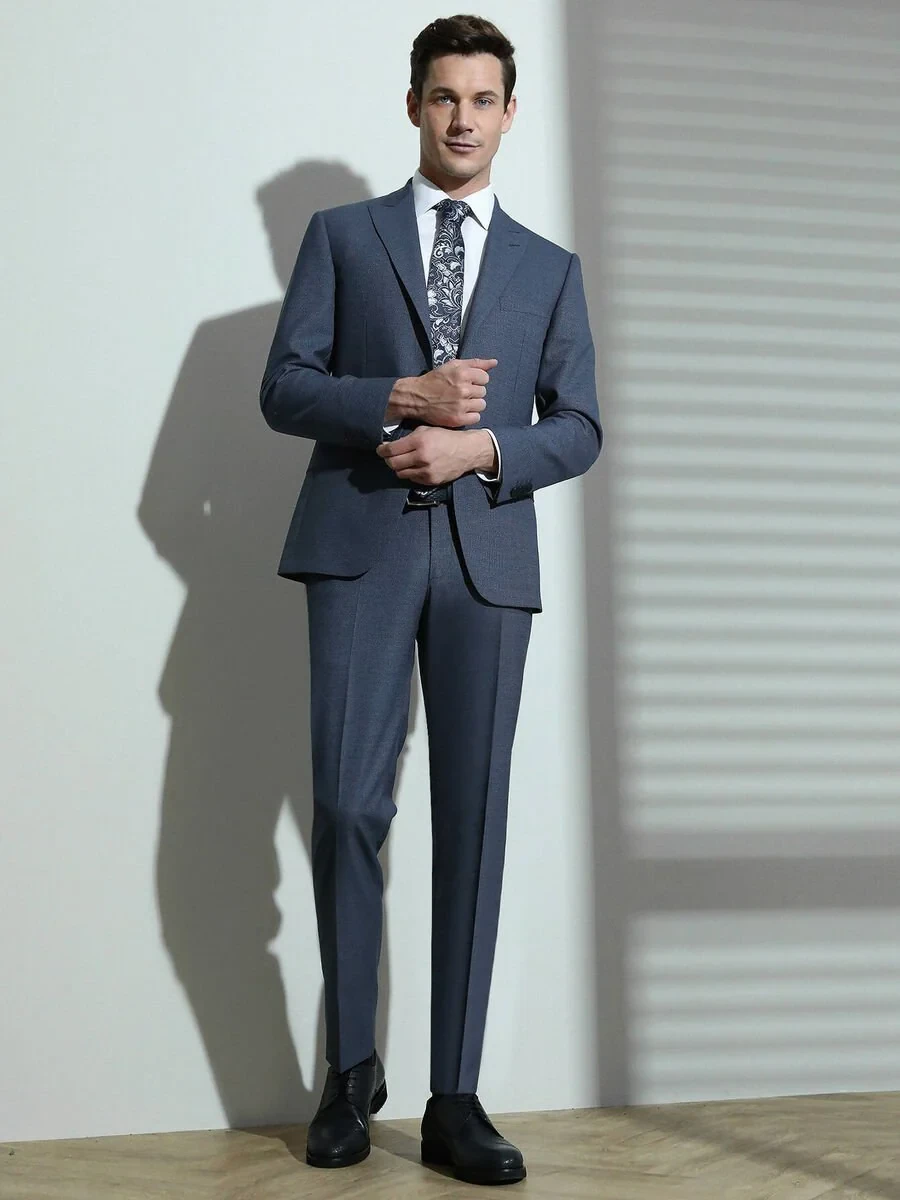 İndigo Mikro Modern Fit Takım Elbise - 4