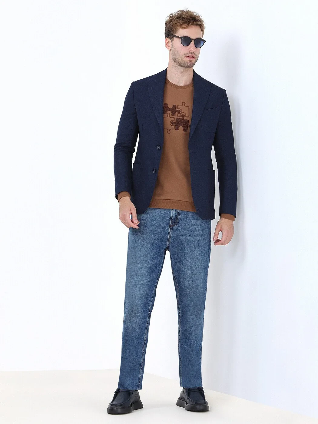 Indigo Plain Comfort Fit Jacket - 2