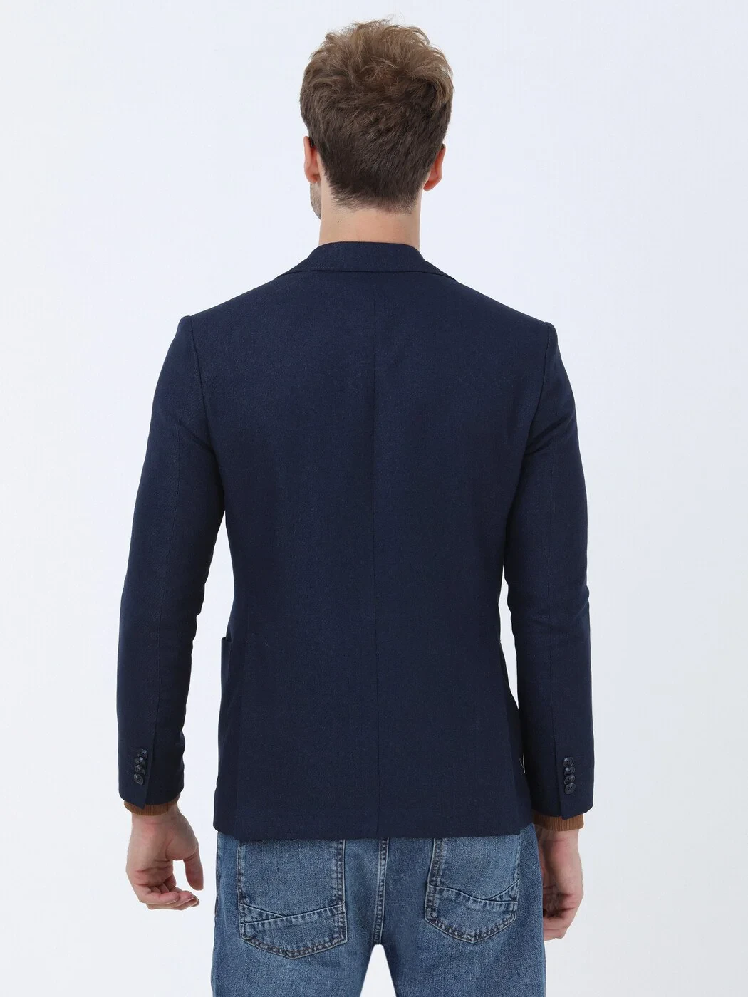 Indigo Plain Comfort Fit Jacket - 4