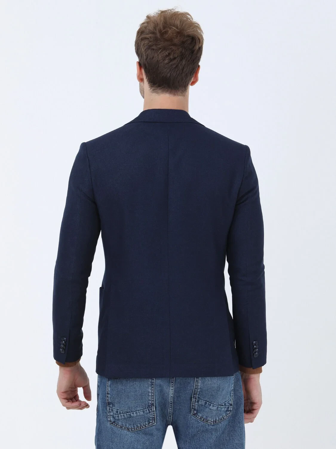 Indigo Plain Comfort Fit Jacket - 4