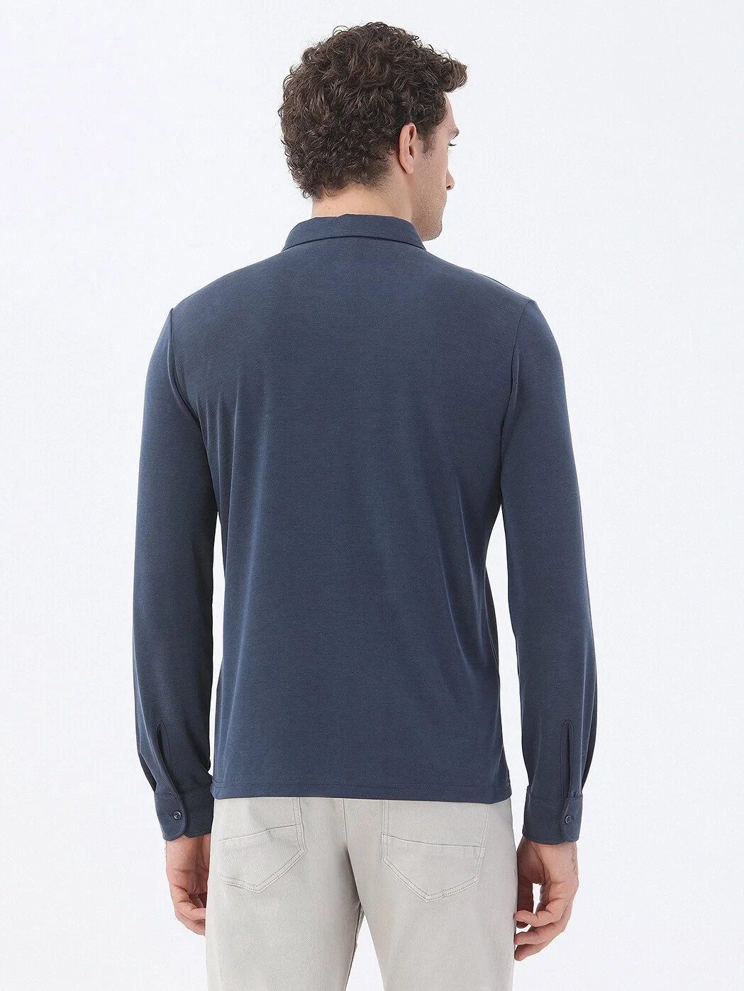 Indigo Regular Fit Knitting Casual Shirt 