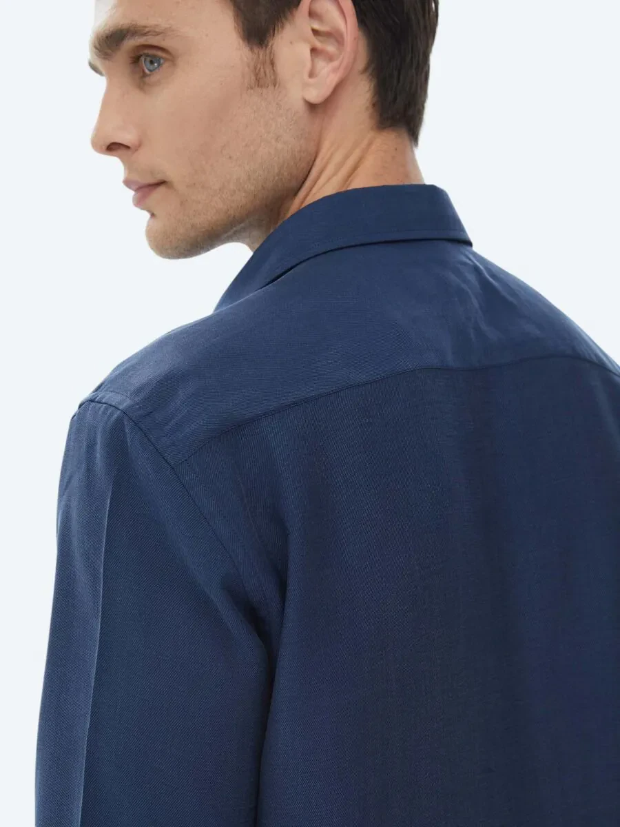 Indigo Regular Fit Weaving Casual Shirt - 7