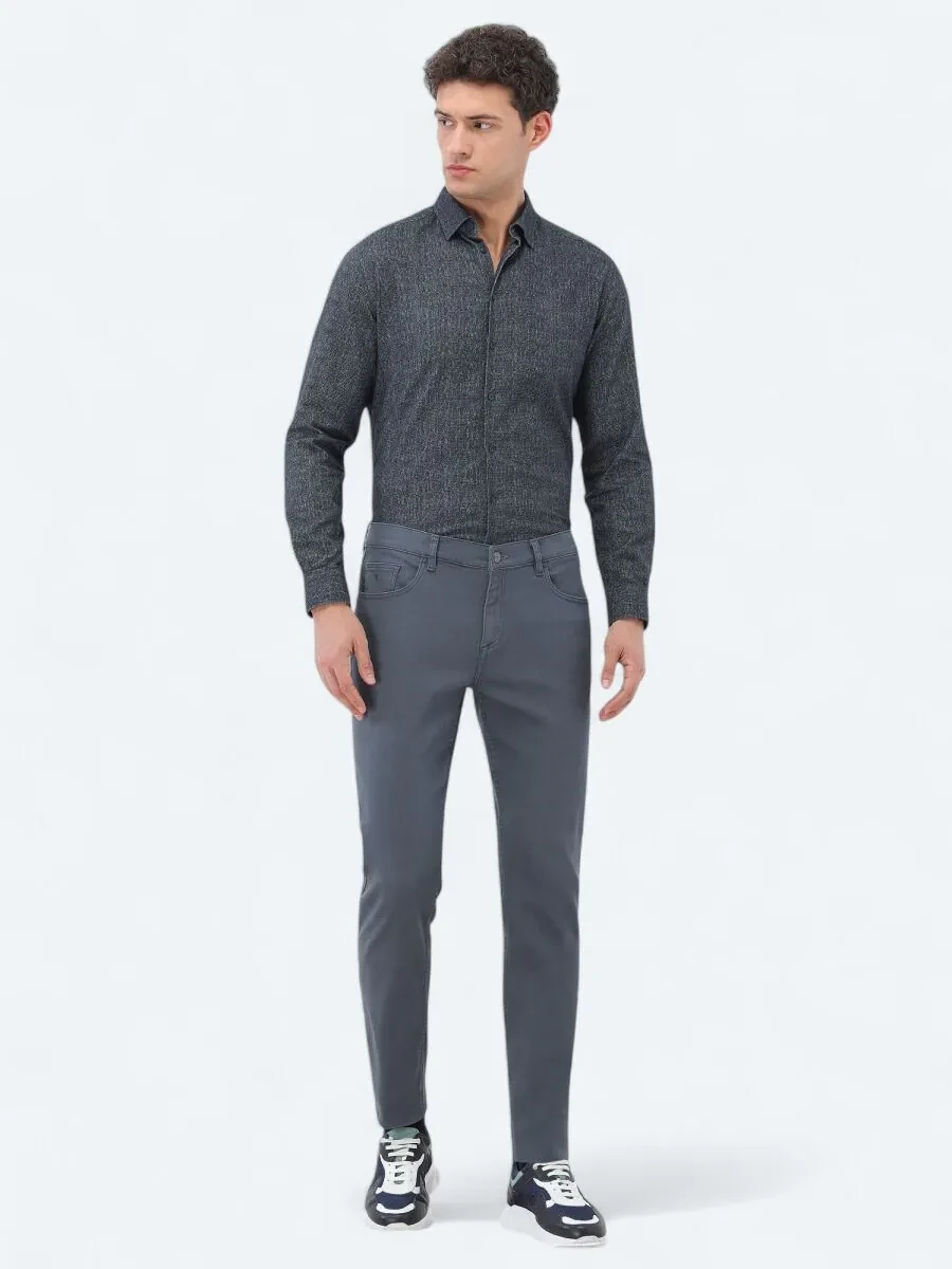 İndigo Slim Fit Denim Pamuk Karışımlı Pantolon - 1