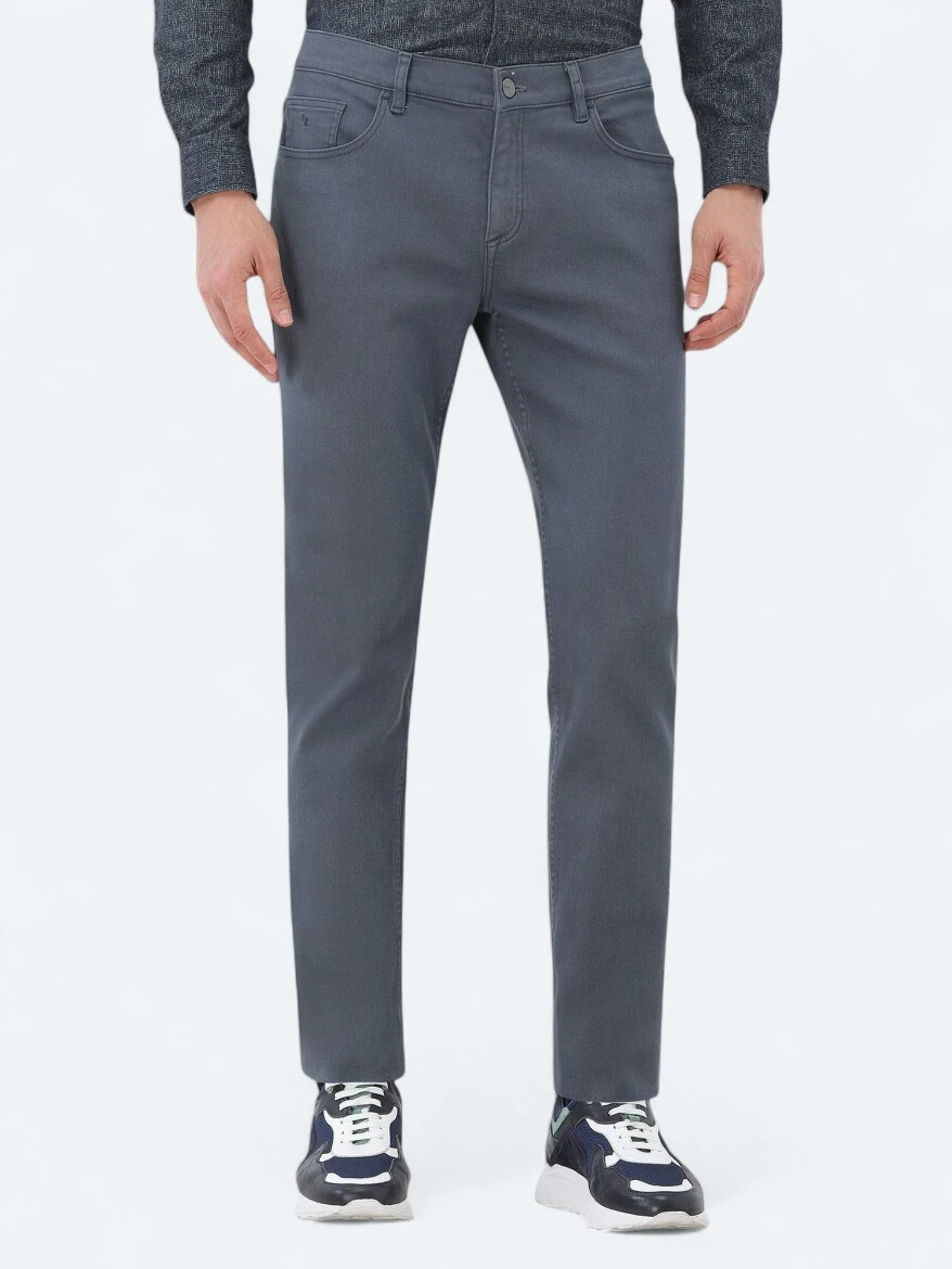 İndigo Slim Fit Denim Pamuk Karışımlı Pantolon - 2