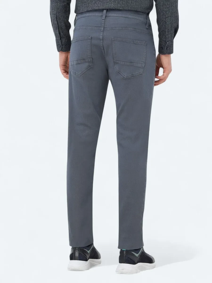 İndigo Slim Fit Denim Pamuk Karışımlı Pantolon - 4