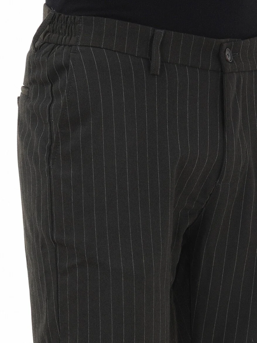 Kahverengi Dokuma Casual Pantolon - 3