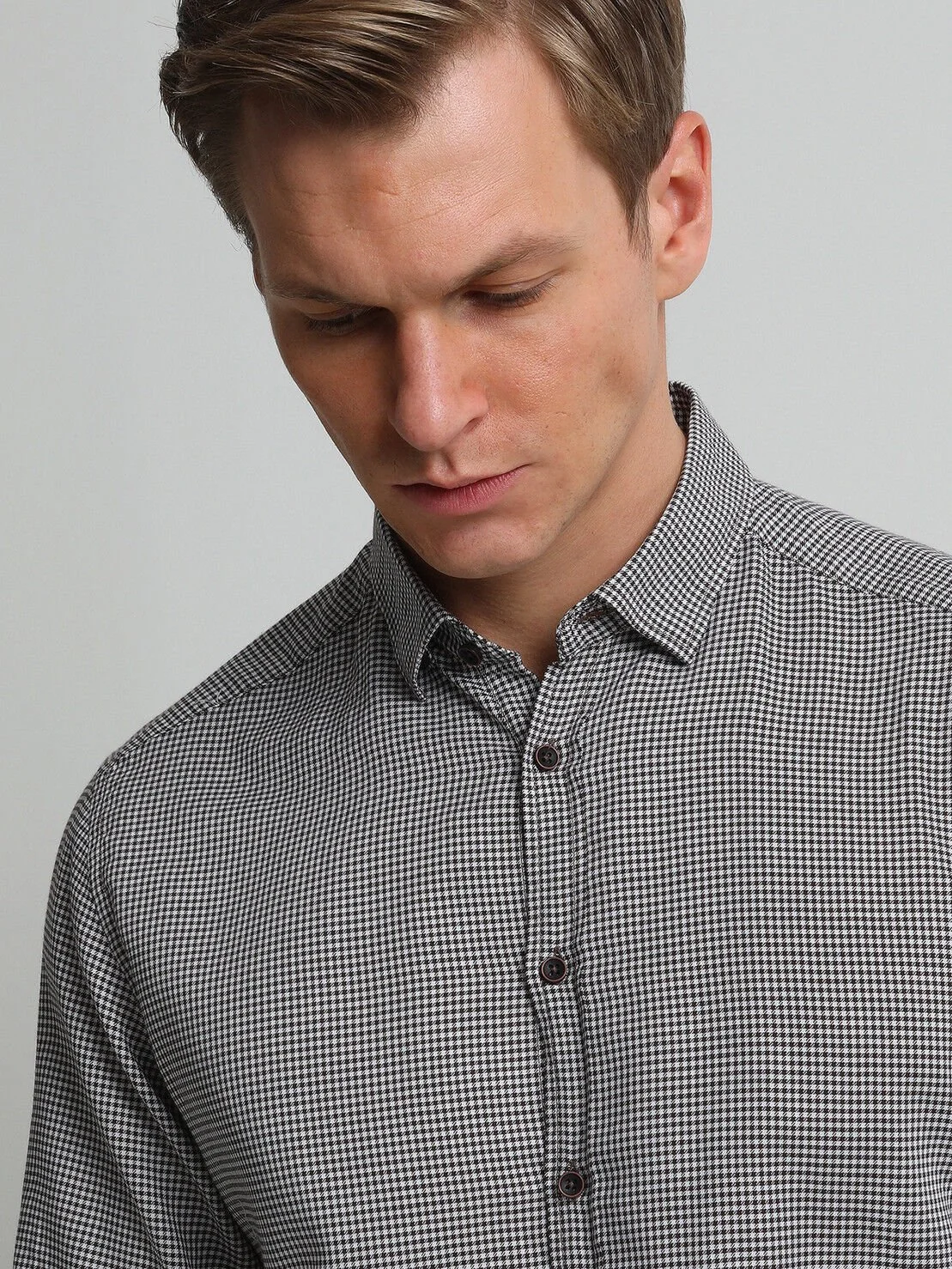 Kahverengi Regular Fit Dokuma Casual %100 Pamuk Gömlek - 1
