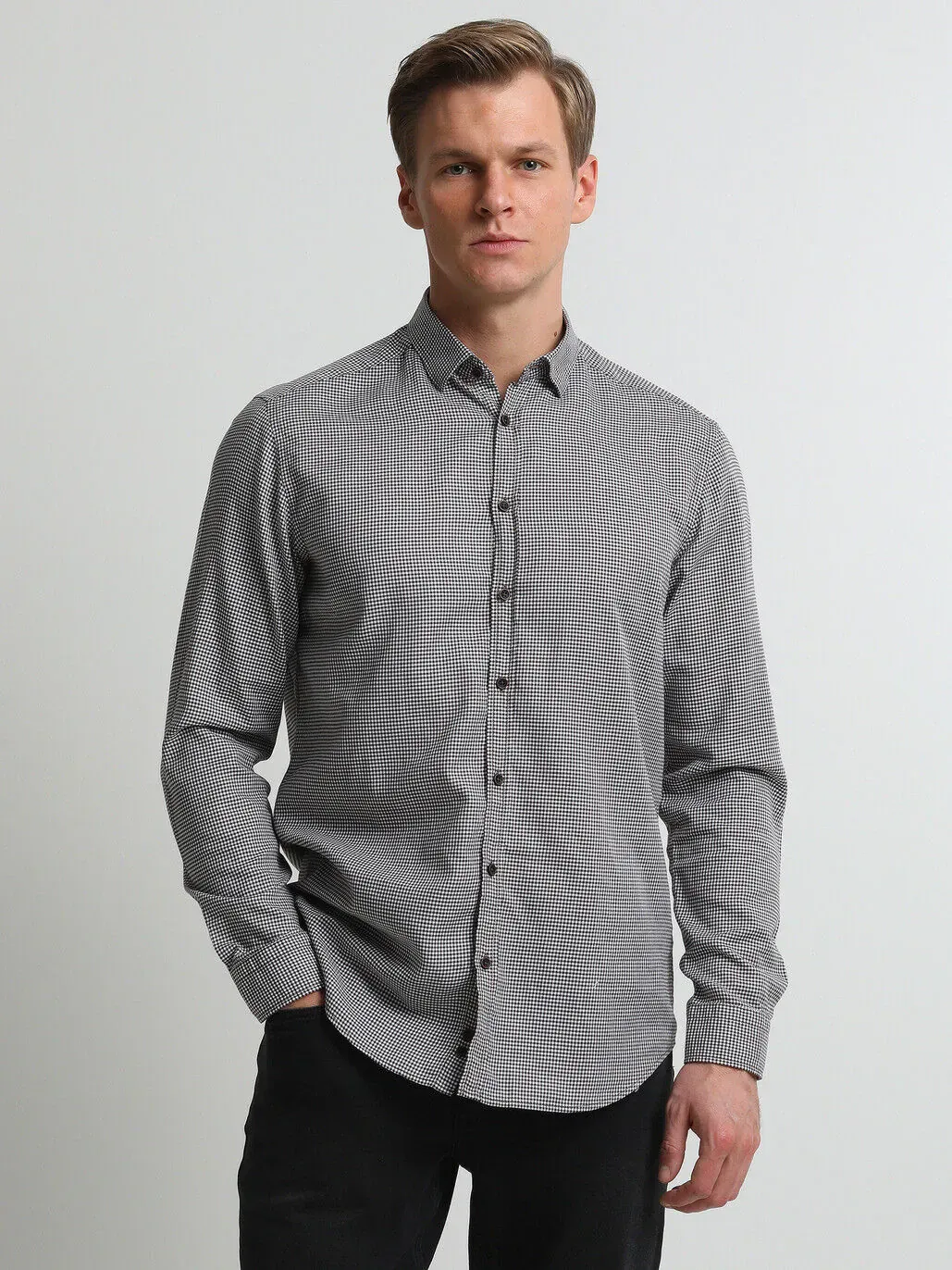 Kahverengi Regular Fit Dokuma Casual %100 Pamuk Gömlek - 2