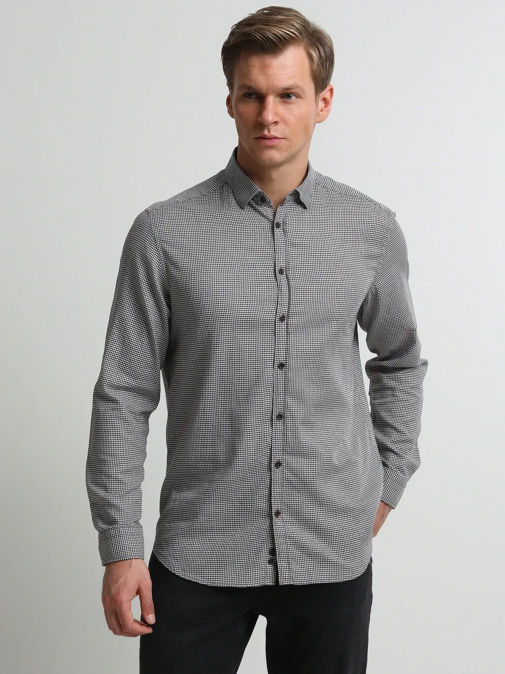 Kahverengi Regular Fit Dokuma Casual %100 Pamuk Gömlek - 3