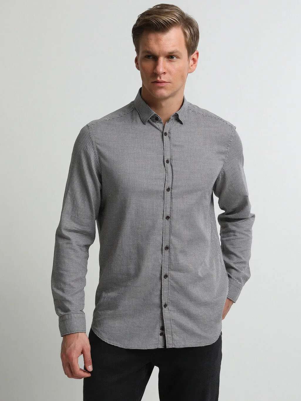 Kahverengi Regular Fit Dokuma Casual %100 Pamuk Gömlek - 3