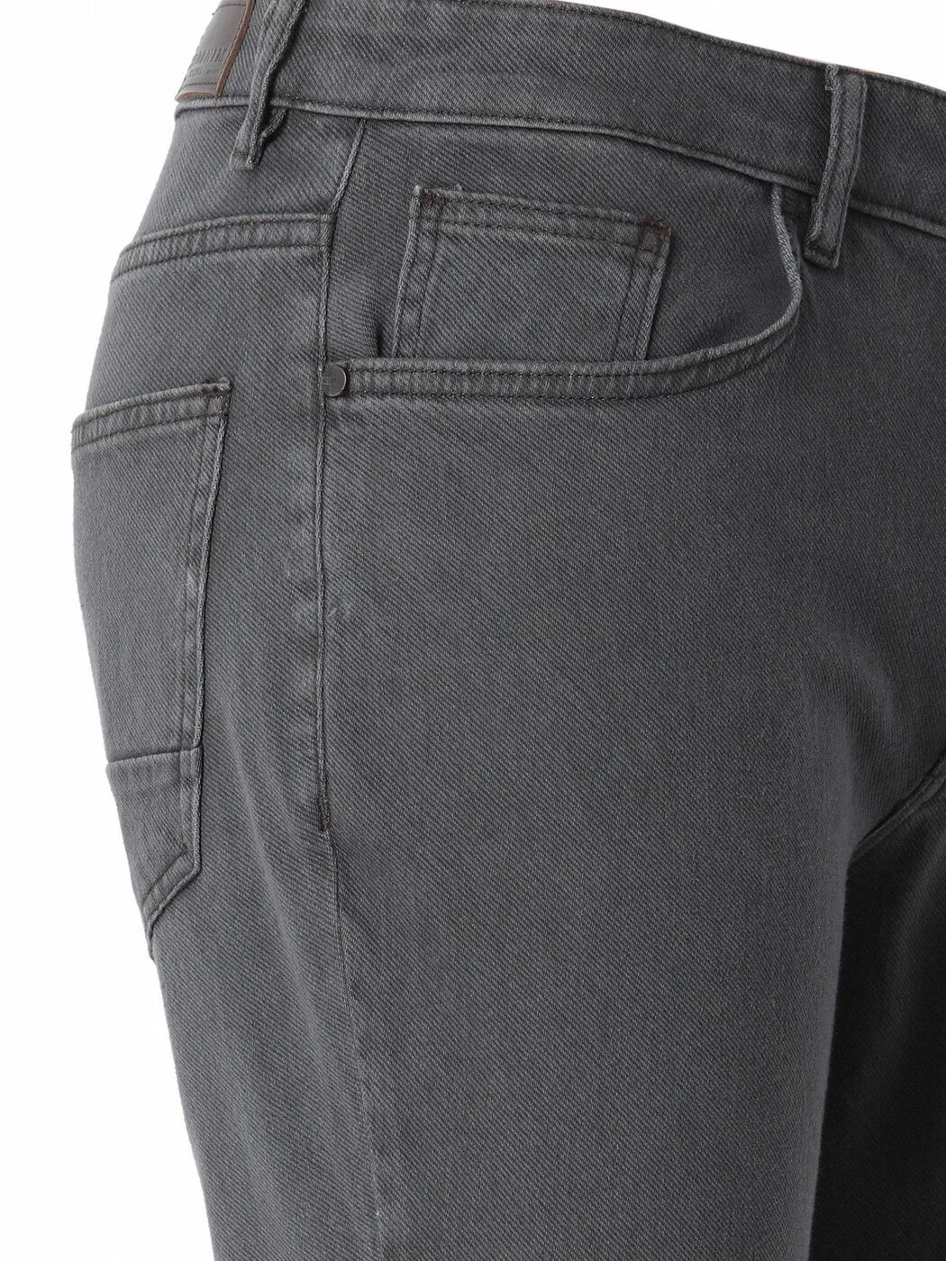 Kahverengi Slim Fit Denim Pamuk Karışımlı Pantolon - 2