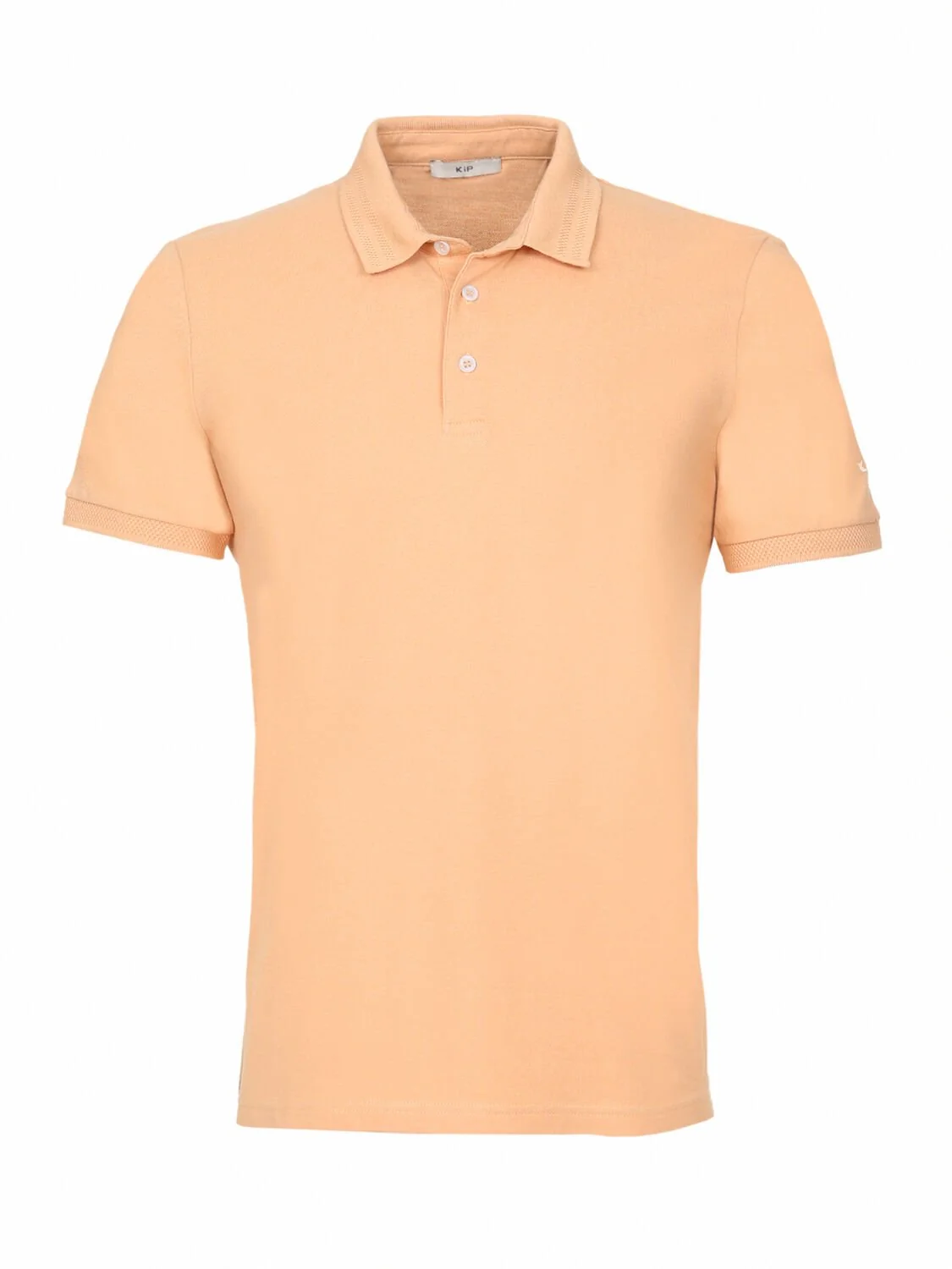 Kayısı Düz Polo Yaka %100 Pamuk T-Shirt - 6