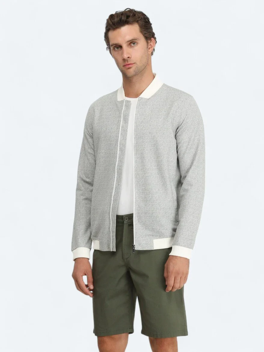 Khaki Knitting Coat - 1