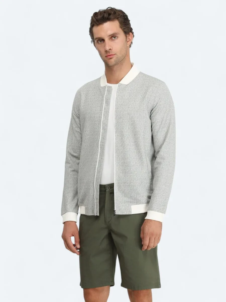 Khaki Knitting Coat - 1