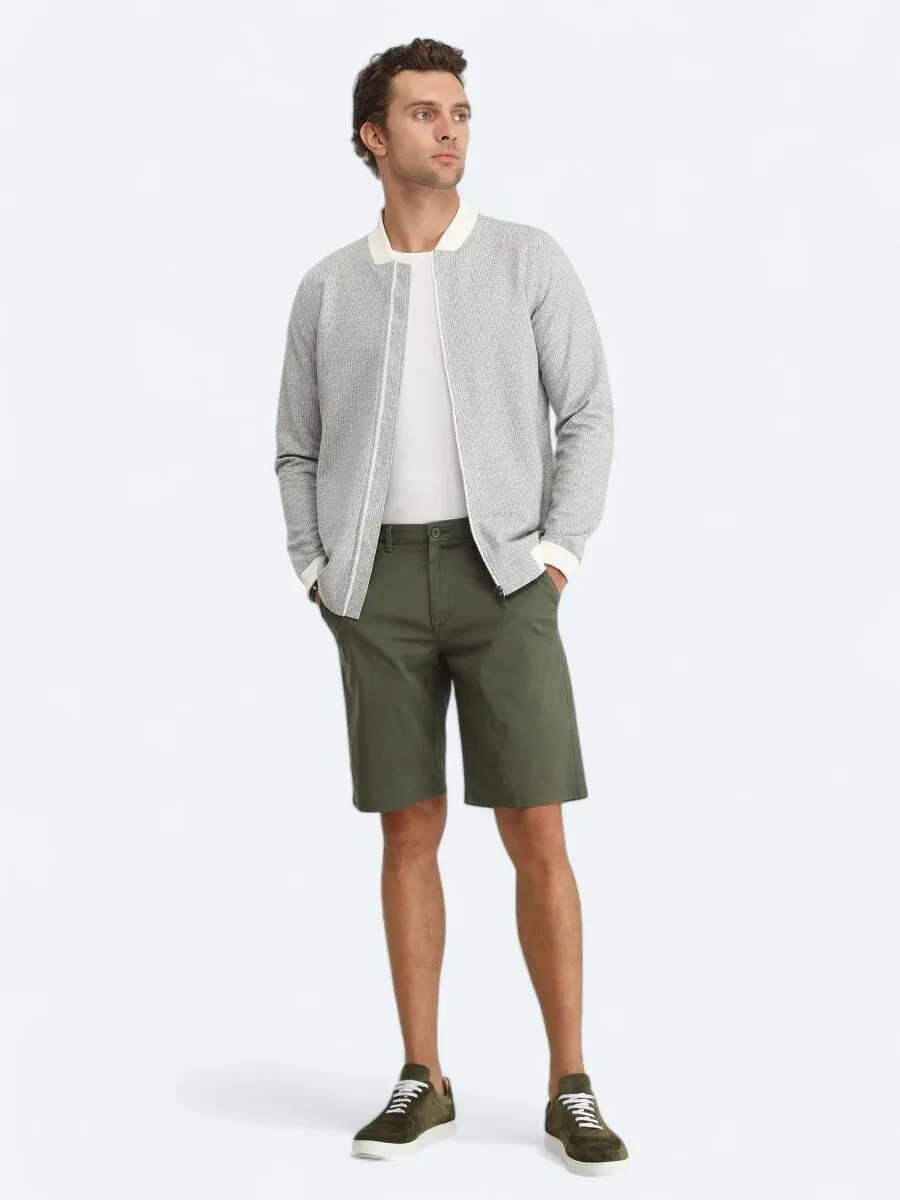 Khaki Knitting Coat - 2