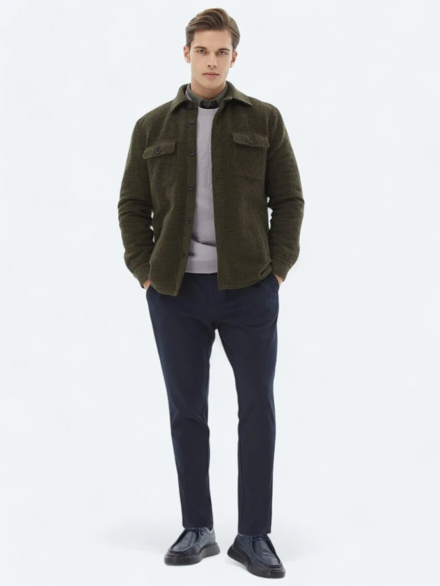 Khaki Knitting Coat - 2