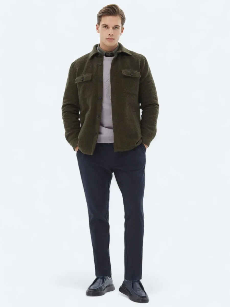 Khaki Knitting Coat - 2