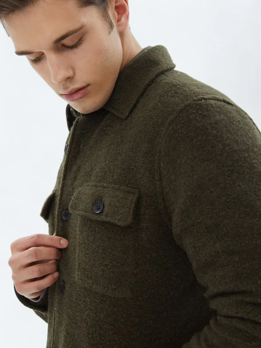 Khaki Knitting Coat - 4