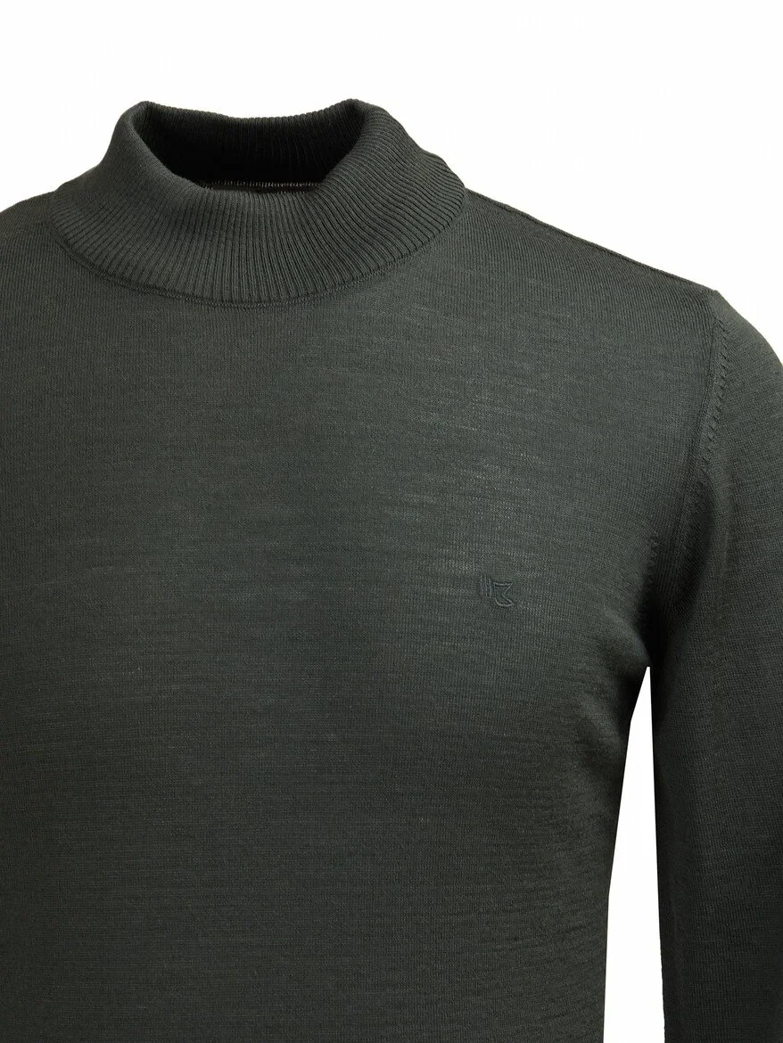 Khaki Knitwear Sweatshirt - 2