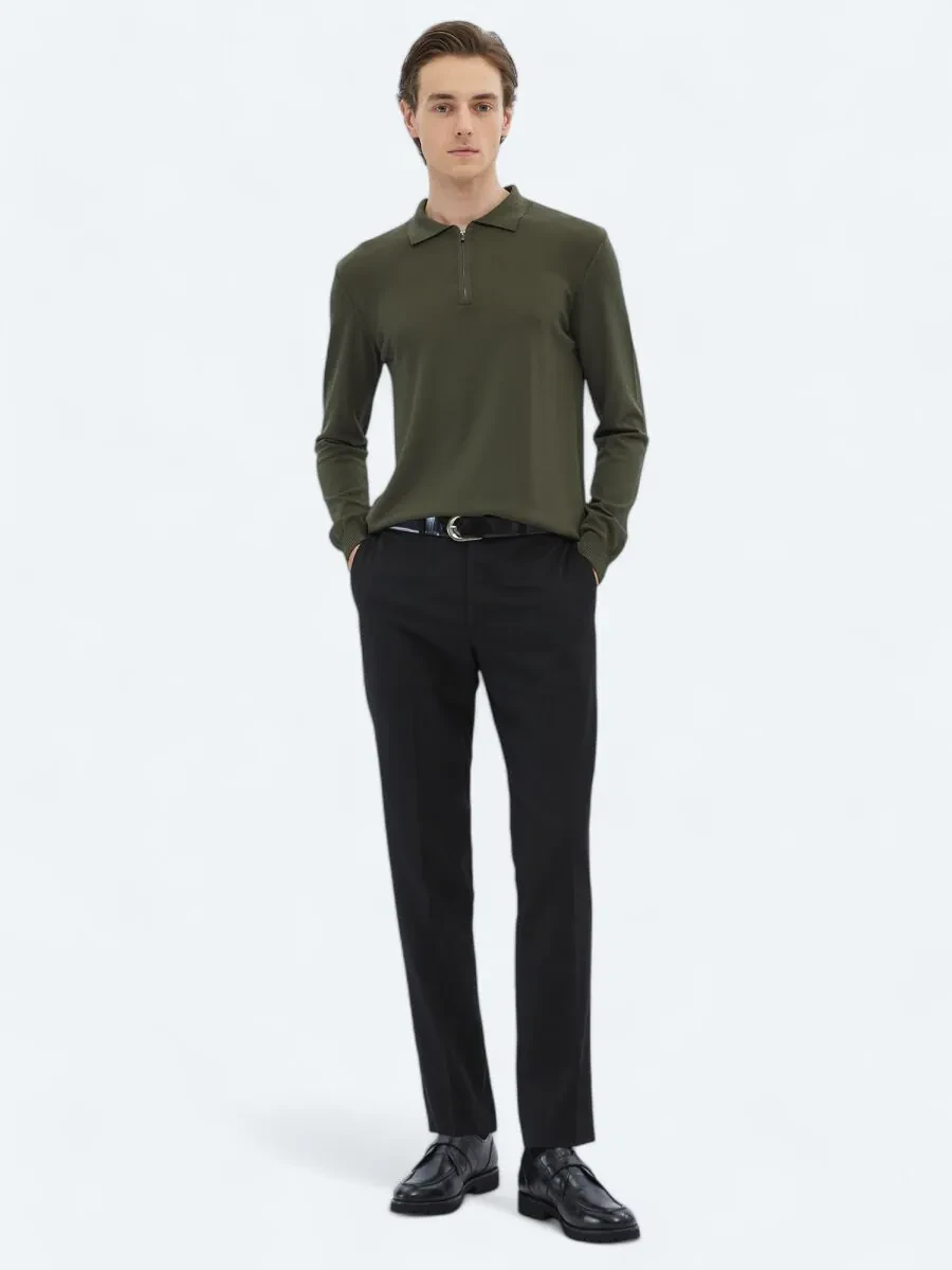 Khaki Knitwear Sweatshirt - 2