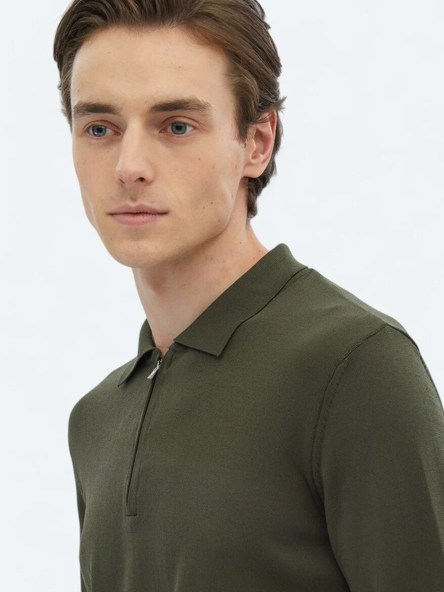 Khaki Knitwear Sweatshirt 