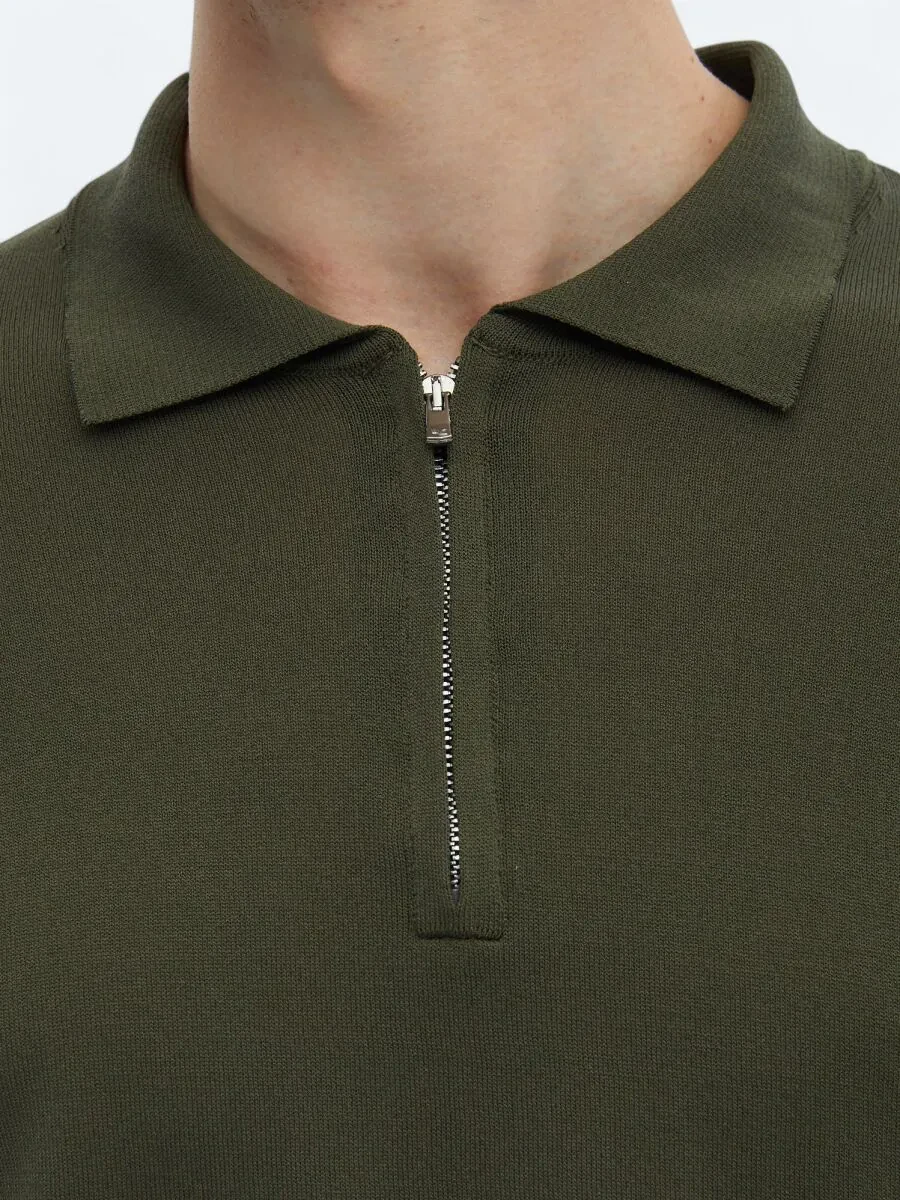 Khaki Knitwear Sweatshirt - 5