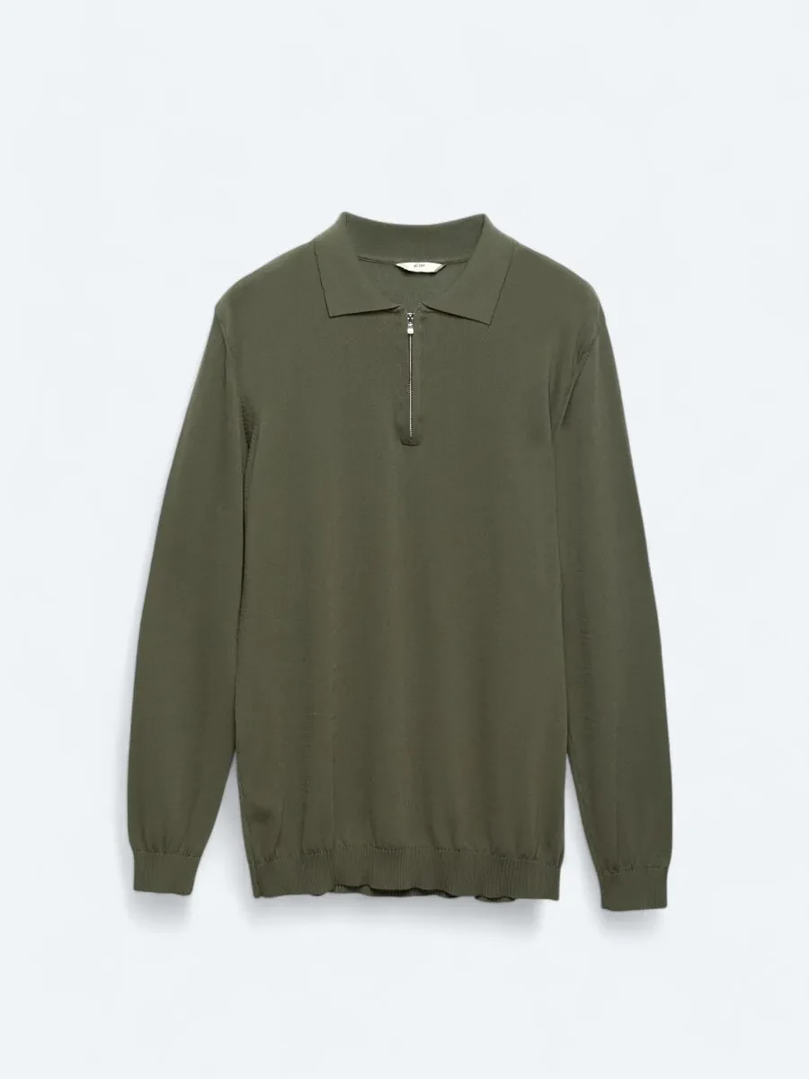 Khaki Knitwear Sweatshirt - 7