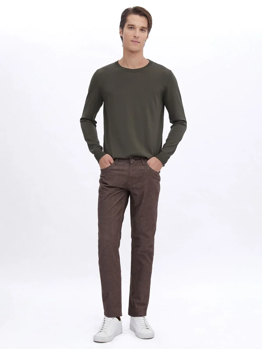 Khaki Knitwear Sweatshirt - 2