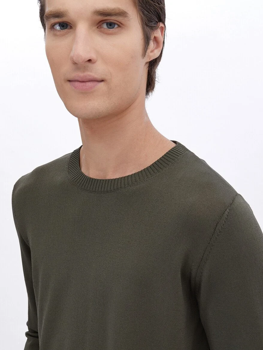 Khaki Knitwear Sweatshirt 