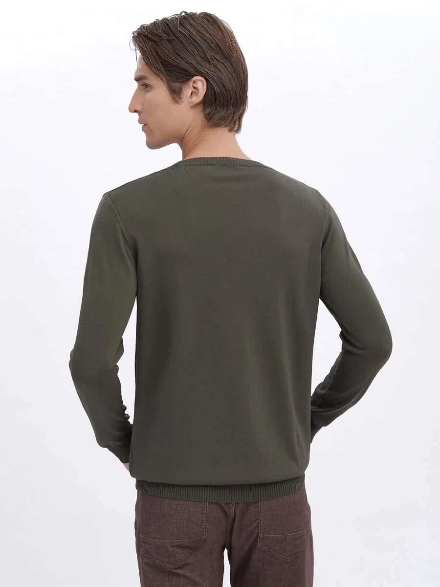 Khaki Knitwear Sweatshirt - 6