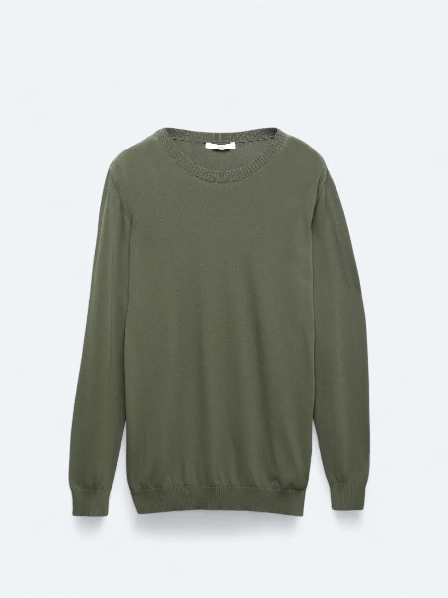 Khaki Knitwear Sweatshirt - 7