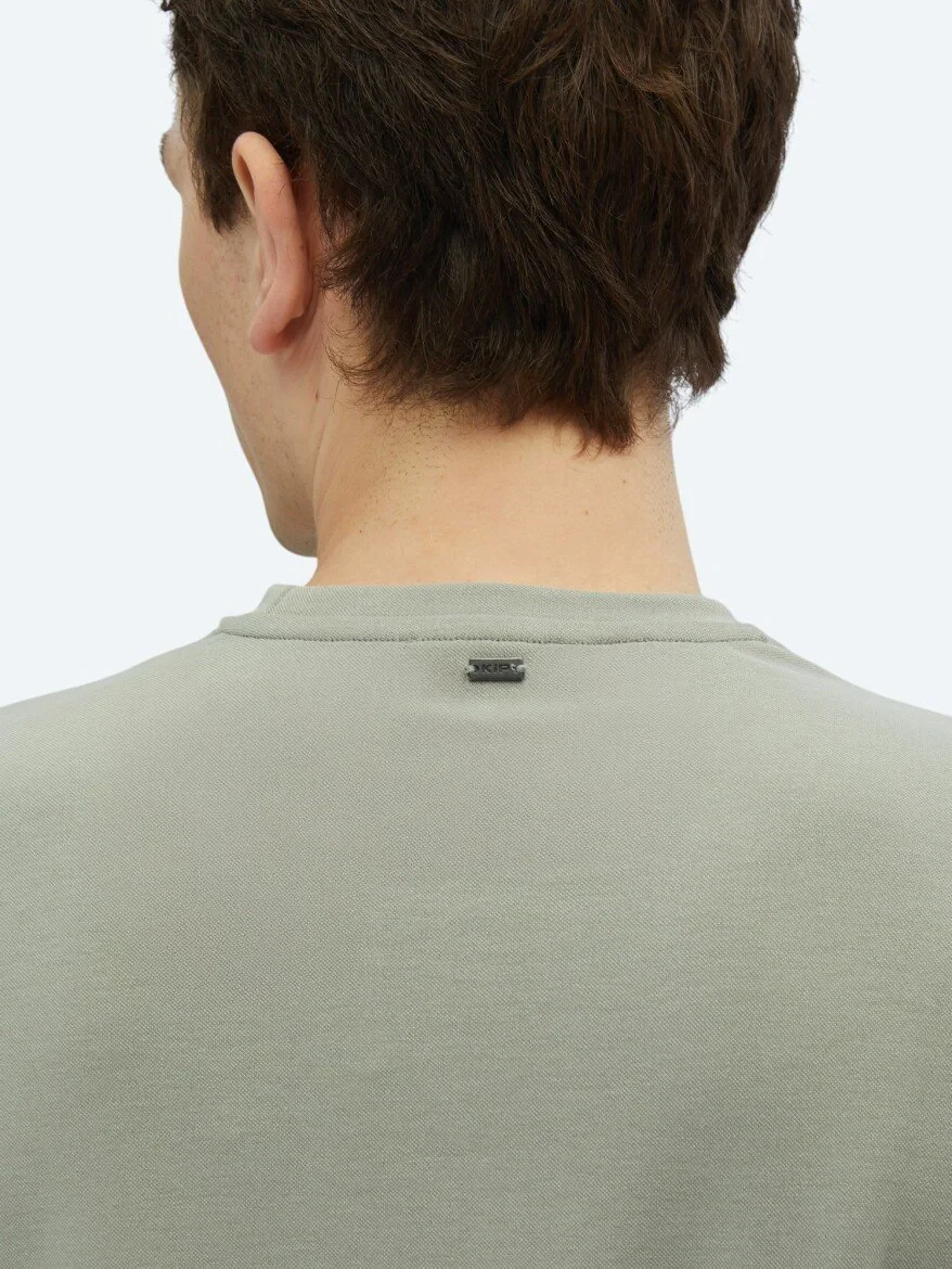 Khaki Plain Crew Neck T-Shirt - 5