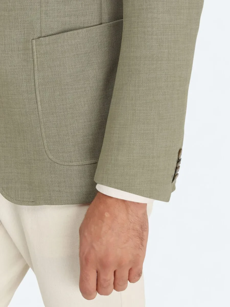 Khaki Plain Modern Fit Jacket - 4