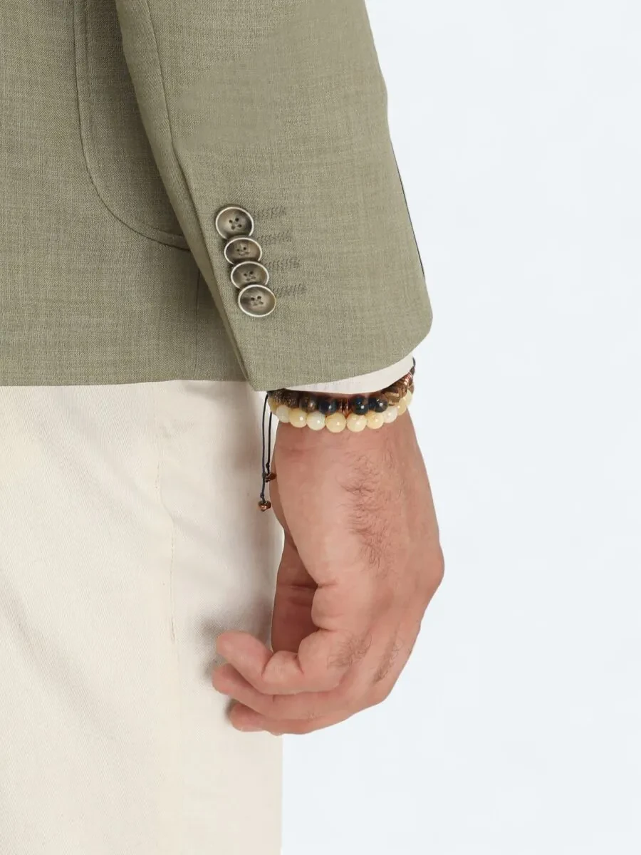 Khaki Plain Modern Fit Jacket - 5